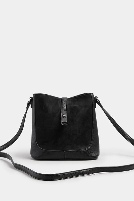 Black Faux Suede Cross Body Bag | Yours Clothing 2