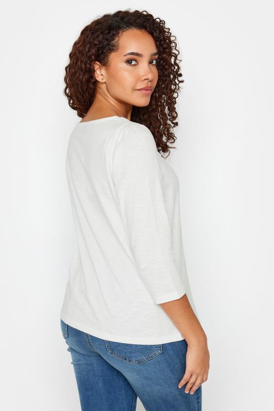 M&Co White Square Neck 3/4 Sleeve Top | M&Co 4