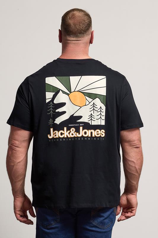 JACK & JONES Big & Tall Black Crew Neck Graphic T-Shirt 2