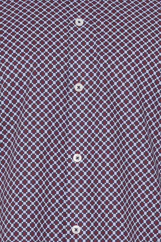 BadRhino Tailoring Big & Tall Navy Blue & Red Geometric Print Formal Shirt | BadRhino 2