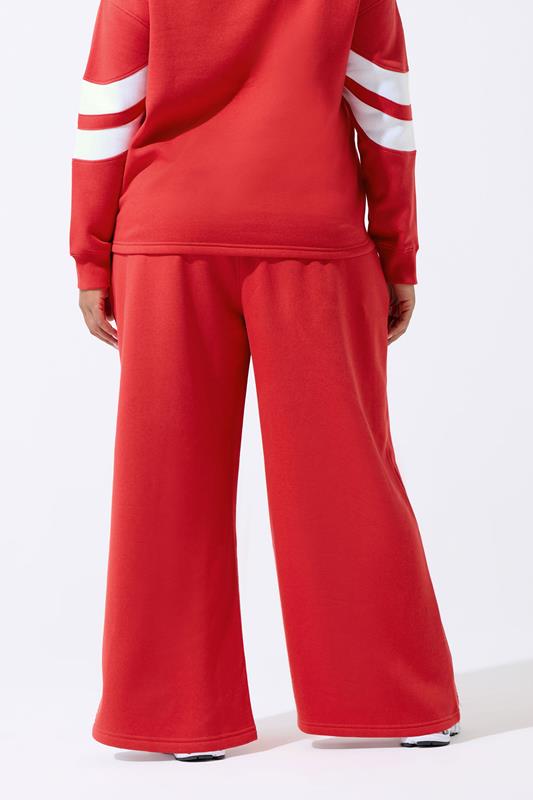 LIMITED COLLECTION Plus Size Red Stripe Wide Leg Joggers | Yours Clothing 4