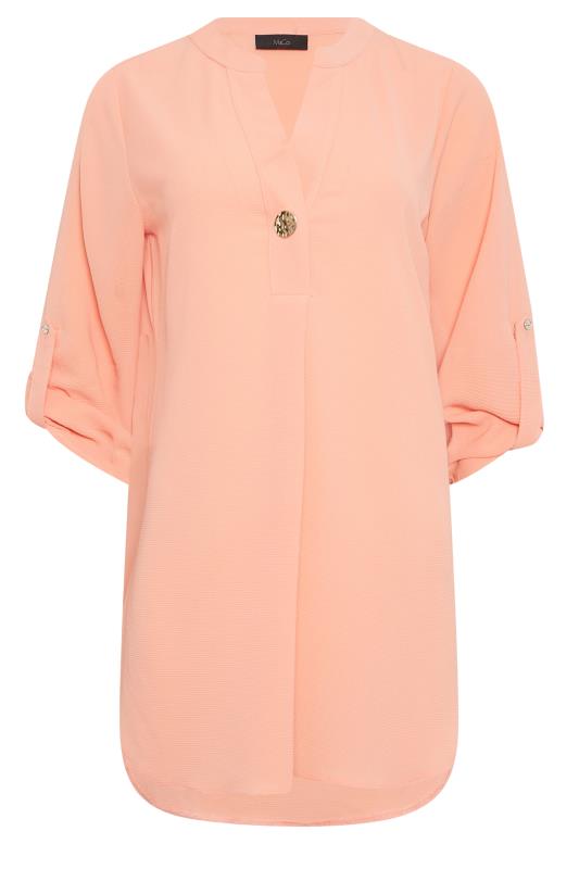 M&Co Pink Statement Button Tab Sleeve Shirt | M&Co 6
