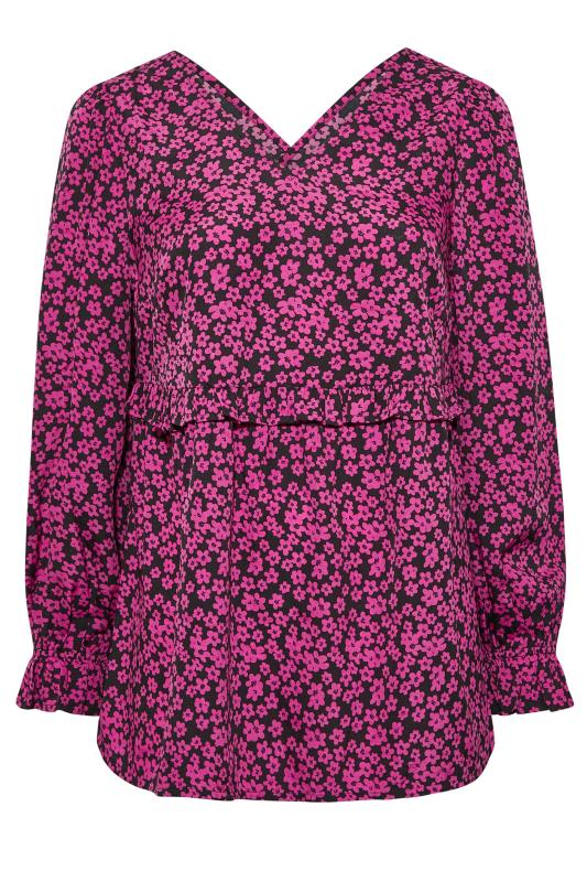 YOURS Plus Size Womens Curve Pink Frill Detail Blouse | Yours Clothing 6