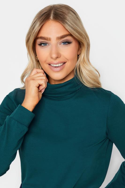 M&Co Green Turtle Neck Long Sleeve Cotton Blend Top | M&Co 4