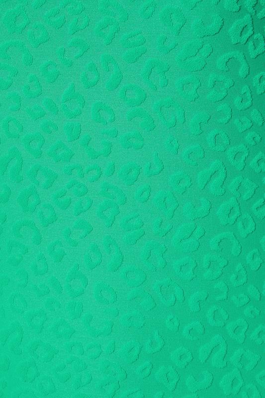 YOURS Plus Size Green Towelling Embossed Animal Swimsuit | Yours Clothing 6