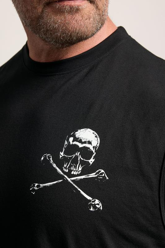 BadRhino Big & Tall Black Extra Long Skull & Crossbones Graphic Muscle Vest | BadRhino 5