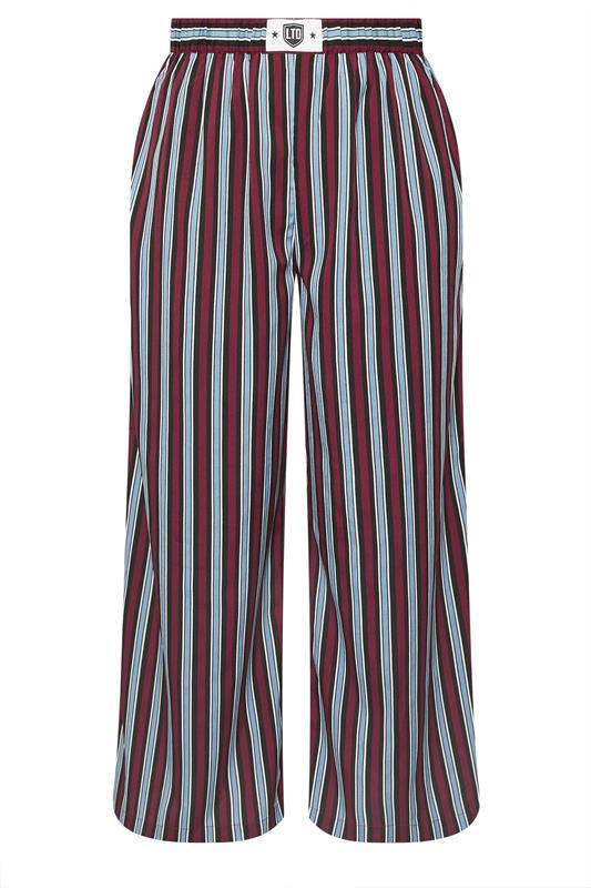 LIMITED COLLECTION Plus Size Blue Stripe Boxer Waist Trousers | Yours Clothing 5