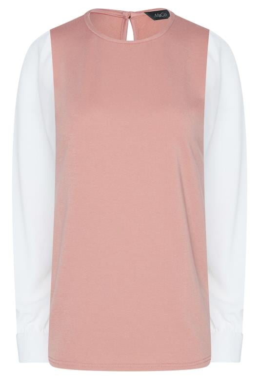M&Co Pink Contrast Long Sleeve Top | M&Co 6