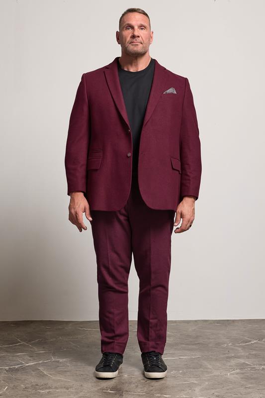 BadRhino Tailoring Big & Tall Burgundy Red Tweed Suit Trousers
