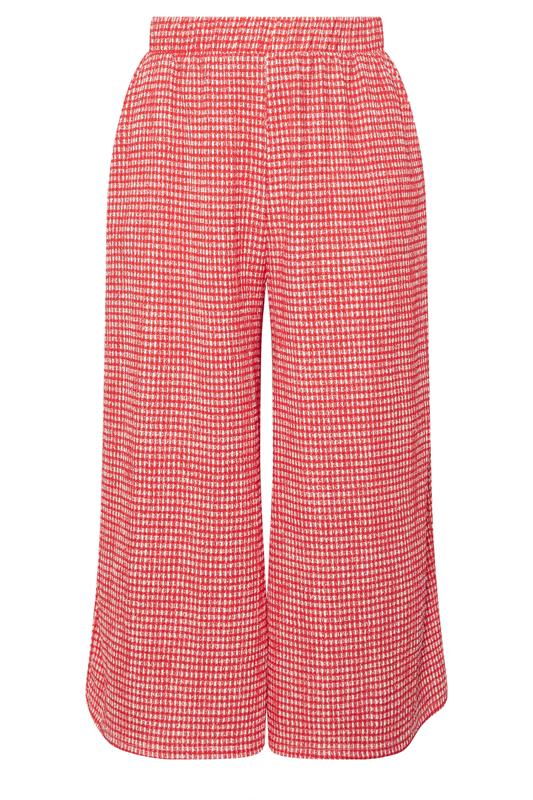 YOURS Plus Size Red Gingham Crinkle Midaxi Culottes | Yours Clothing 5