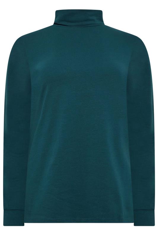 M&Co Green Turtle Neck Long Sleeve Cotton Blend Top | M&Co 7