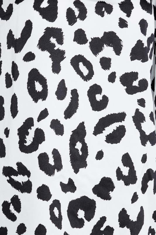 M&Co White Leopard Print High Neck Satin Blouse | M&Co 5