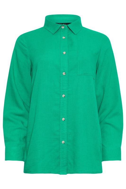 M&Co Petite Green Linen Long Sleeve Shirt | M&Co 5