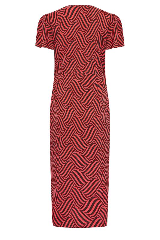 M&Co Red Abstract Stripe Wrap Dress | M&Co 7