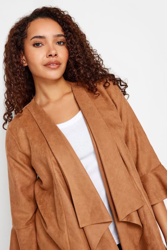 M&Co Tan Brown Suedette Waterfall Jacket | M&Co 4