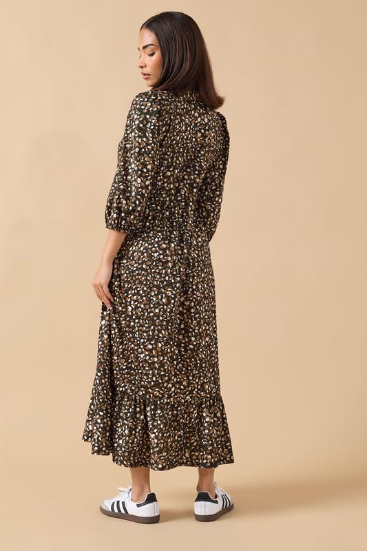 PixieGirl Petite Women's Brown Animal Collar Maxi Dress | PixieGirl 2