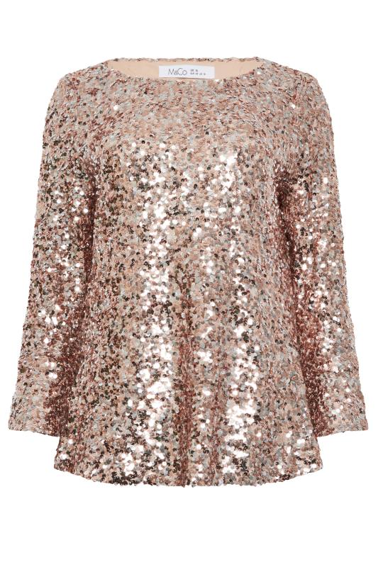 M&Co Gold Flute Sleeve Sequin Top | M&Co 7