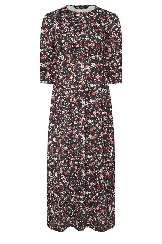 M&Co Petite Black Floral Midi Dress | M&Co 5
