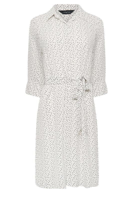 M&Co White Spot Print Tie Waist Tunic Shirt Dress | M&Co 6