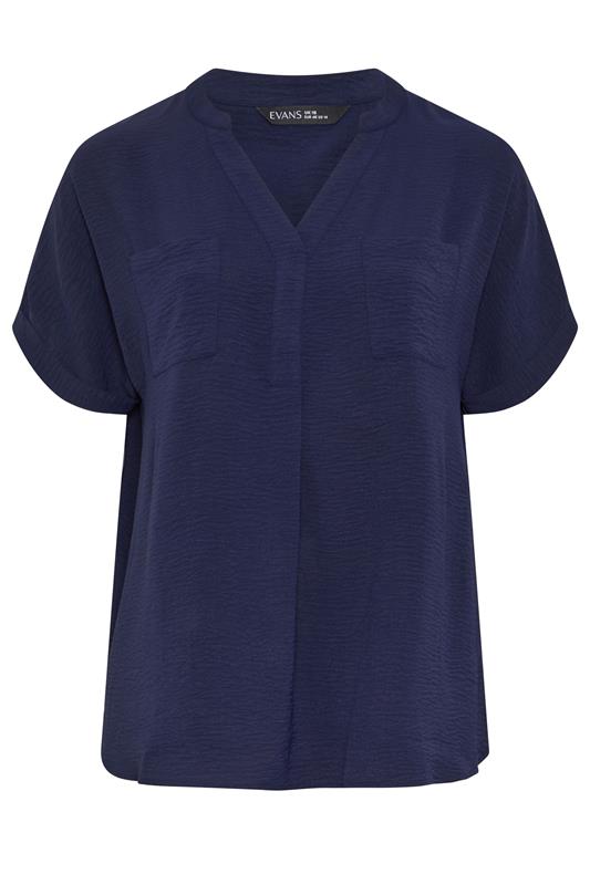 EVANS Plus Size Navy Blue Overhead Utility Shirt | Evans 5