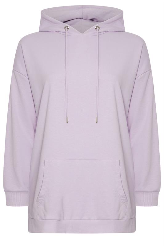 YOURS Plus Size Light Purple Pocket Front Hoodie | Yours Clothing 5
