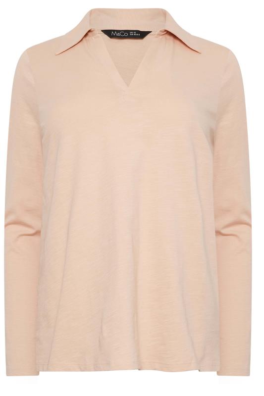M&Co Blush Pink Collared Long Sleeve Cotton Top | M&Co 6