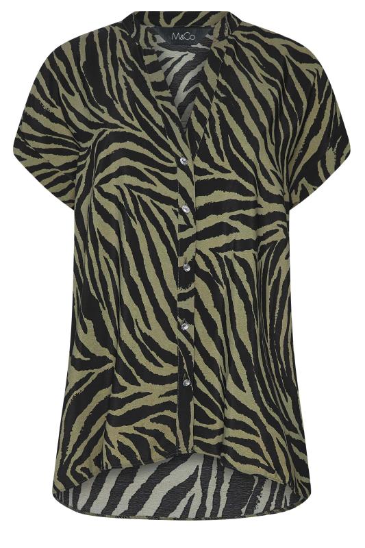 M&Co Khaki Green Zebra Print Shirt | M&Co  6