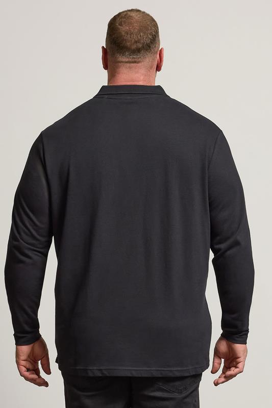 BadRhino Black Essential Long Sleeve Polo Shirt | BadRhino 2