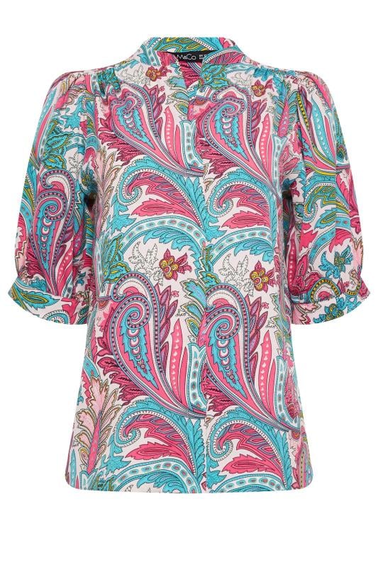 M&Co Pink Paisley Print Puff Sleeve Blouse | M&Co 6