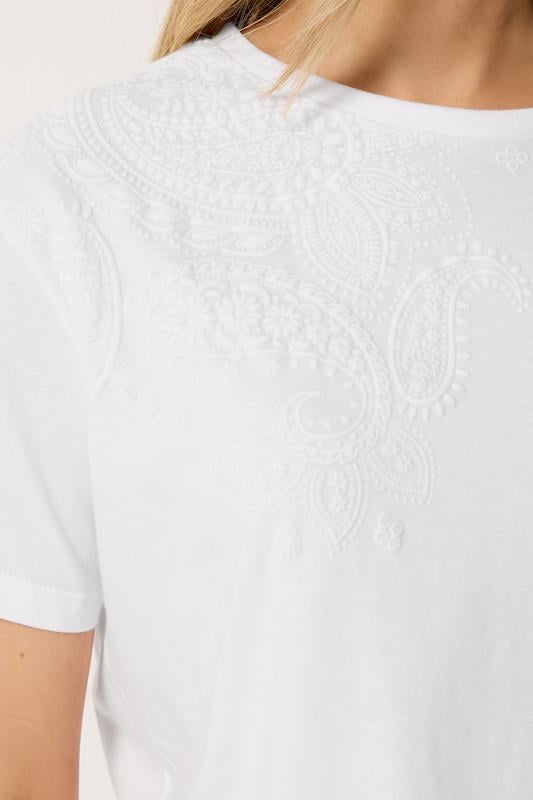 LTS Tall Women's White Paisley Cotton T-Shirt | Long Tall Sally 4