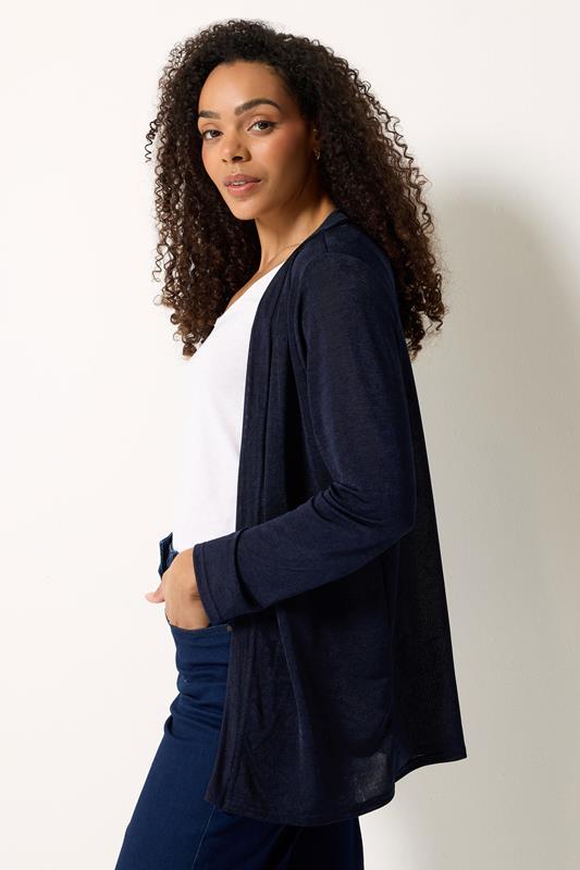  M&Co Navy Blue Open Front Cardigan