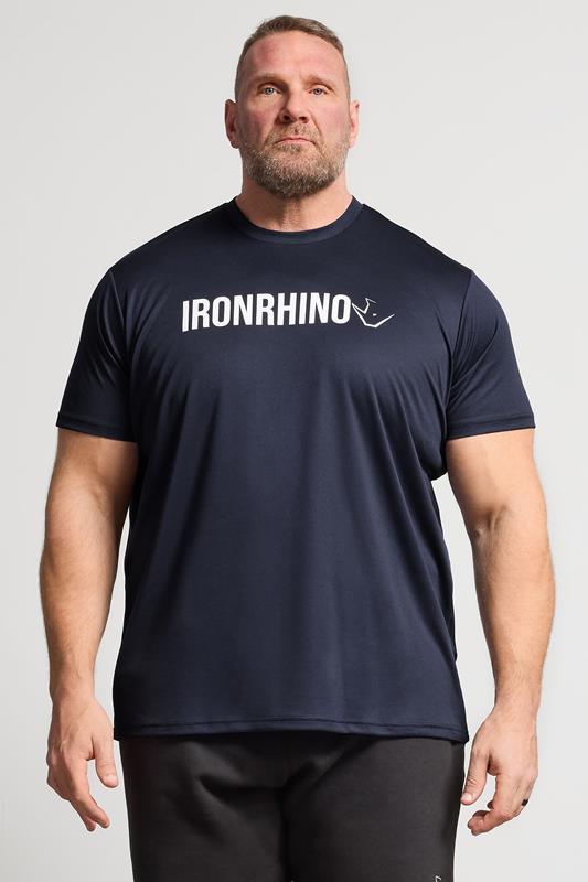 IronRhino Big & Tall Navy Blue Branded Performance T-Shirt | BadRhino 1