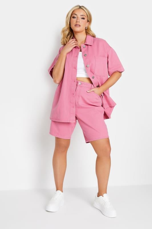 YOURS Plus Size Pink Denim Shirt | Yours Clothing 2