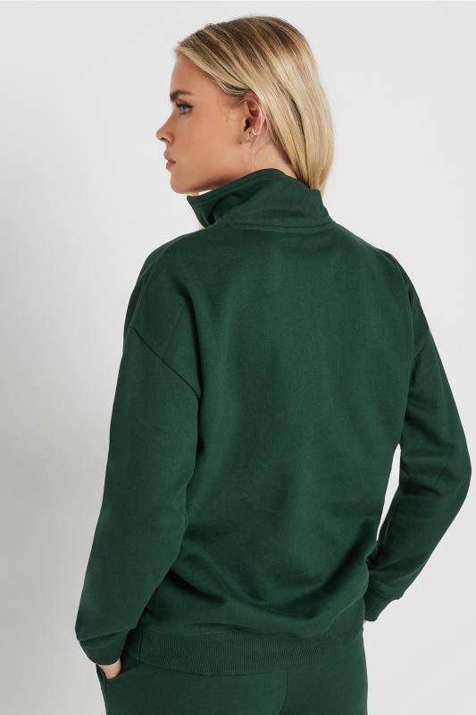 PixieGirl Petite Women's Forest Green High Neck Sweatshirt | PixieGirl 4