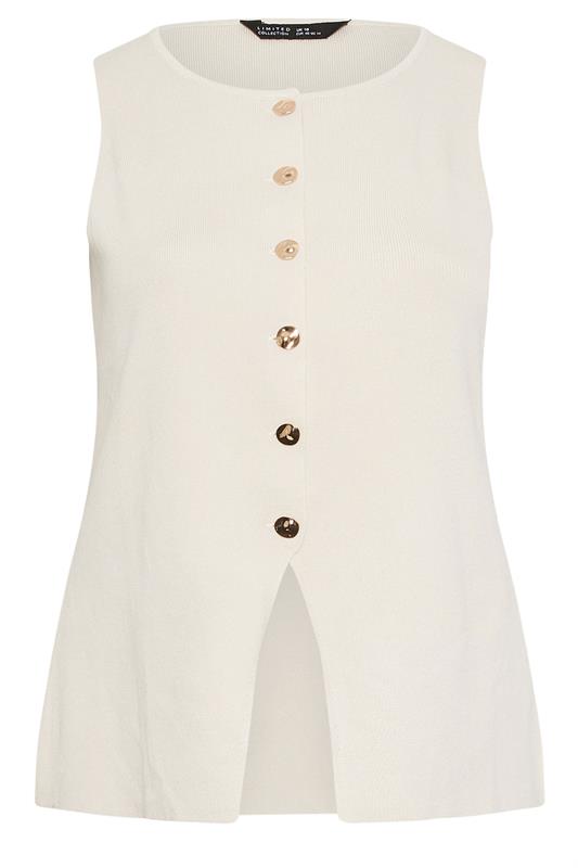LIMITED COLLECTION Plus Size Cream Knitted Waistcoat | Yours Clothing 5