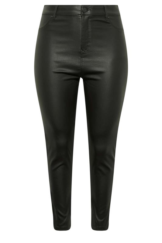 Plus Size Black Coated Skinny Stretch AVA Jeans | Yours Clothing 4