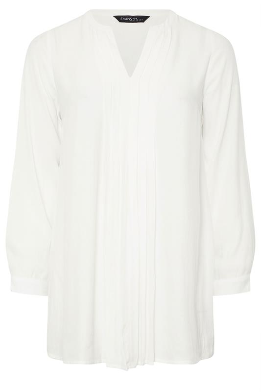 EVANS Plus Size Ivory Pleat Front Blouse | Evans 7