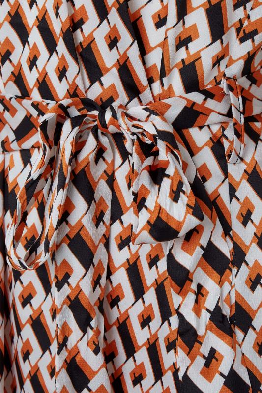 M&Co Orange Satin Geometric Print Tunic Dress | M&Co 5