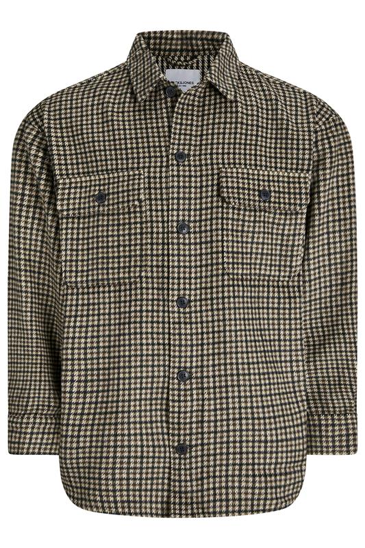 JACK & JONES Big & Tall Black Check Long Sleeve Overshirt | BadRhino 2