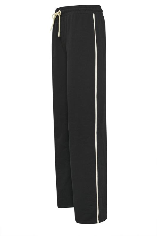 LTS Tall Black Pipe Detail Wide Leg Joggers | Long Tall Sally 7