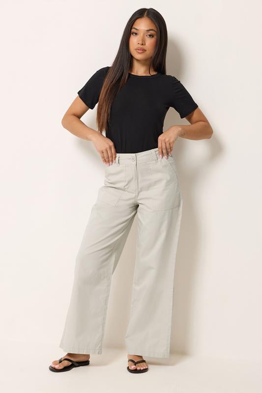 M&Co Petite Natural Brown Wide Leg Cargo Trousers | M&Co 1