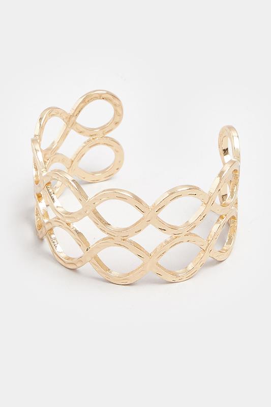  Yours Gold Tone Textured Twist Cuff Bracelet