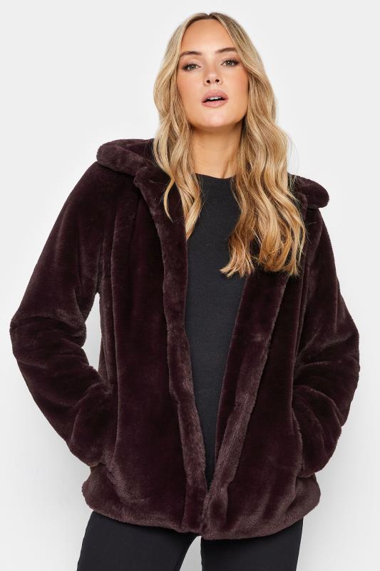 LTS Tall Dark Purple Faux Fur Coat | Long Tall Sally 1