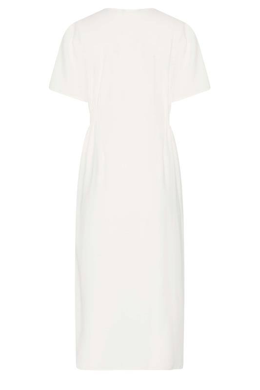 M&Co White Shirred Waist Button Dress | M&Co 7