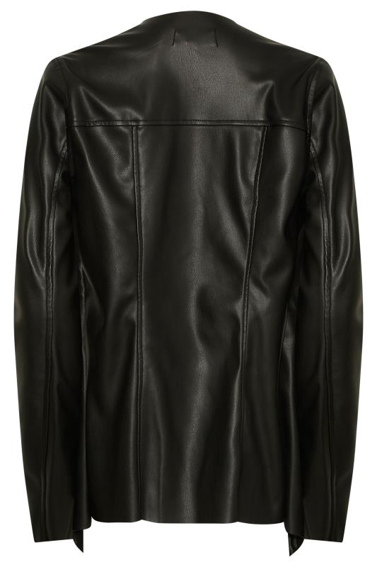 Tall Women's LTS Black Faux Leather Waterfall Jacket | Long Tall Sally  7