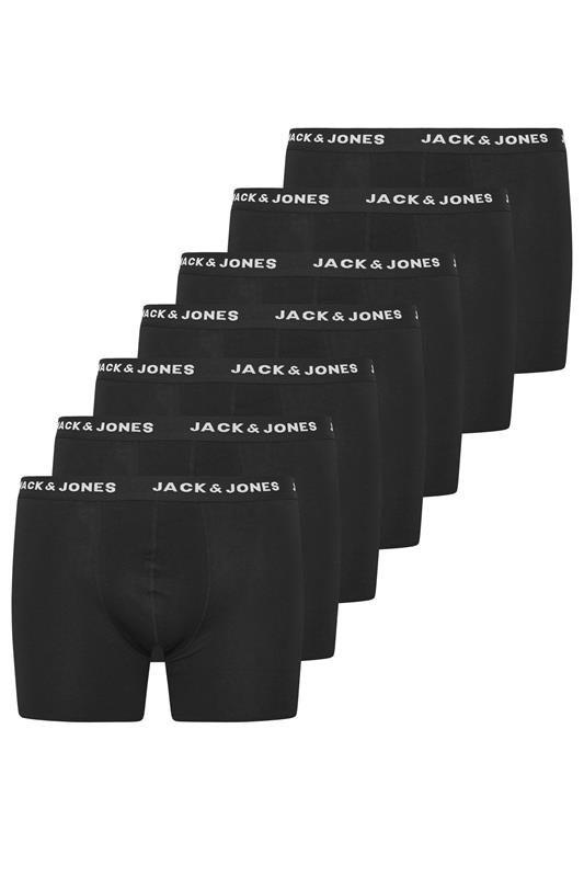 JACK & JONES Big & Tall 7 PACK Black Branded Boxers
