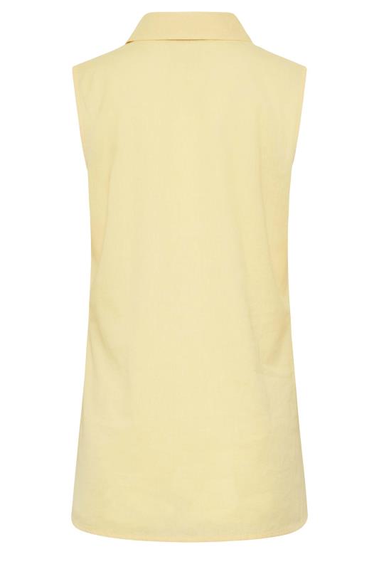 LTS Tall Women's Yellow Sleeveless Linen Shirt | Long Tall Sally  7