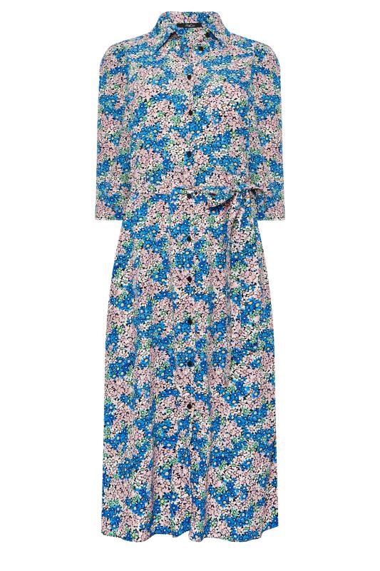 M&Co Blue Ditsy Floral Tie Belt Dress | M&Co  6