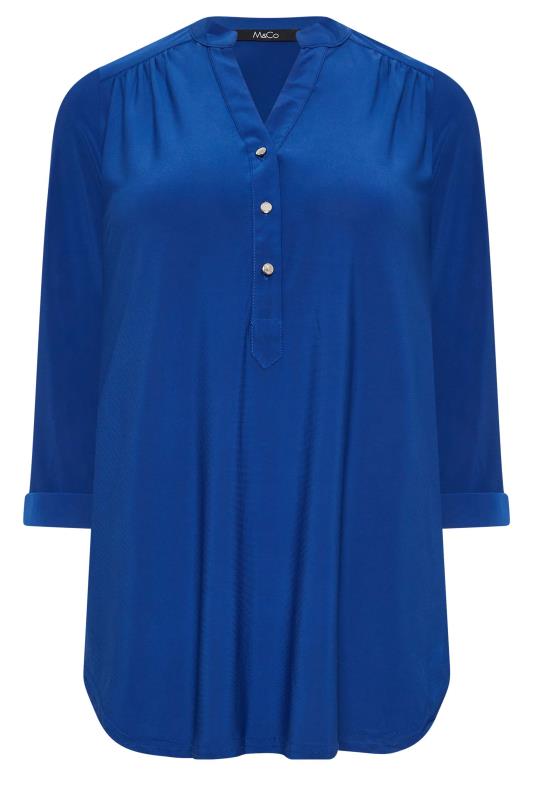 M&Co Blue Half Placket Jersey Shirt | M&Co 7