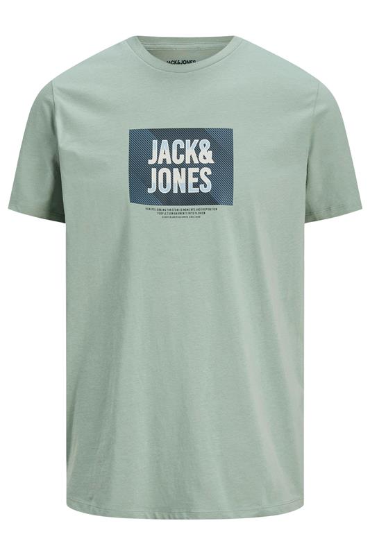JACK & JONES Big & Tall Light Green Hudson T-Shirt | BadRhino 2
